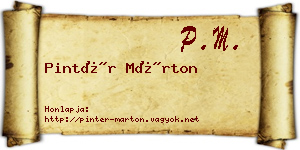 Pintér Márton névjegykártya