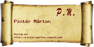 Pintér Márton névjegykártya