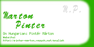 marton pinter business card