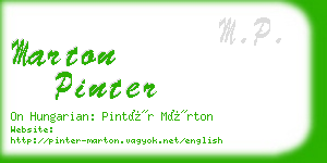 marton pinter business card